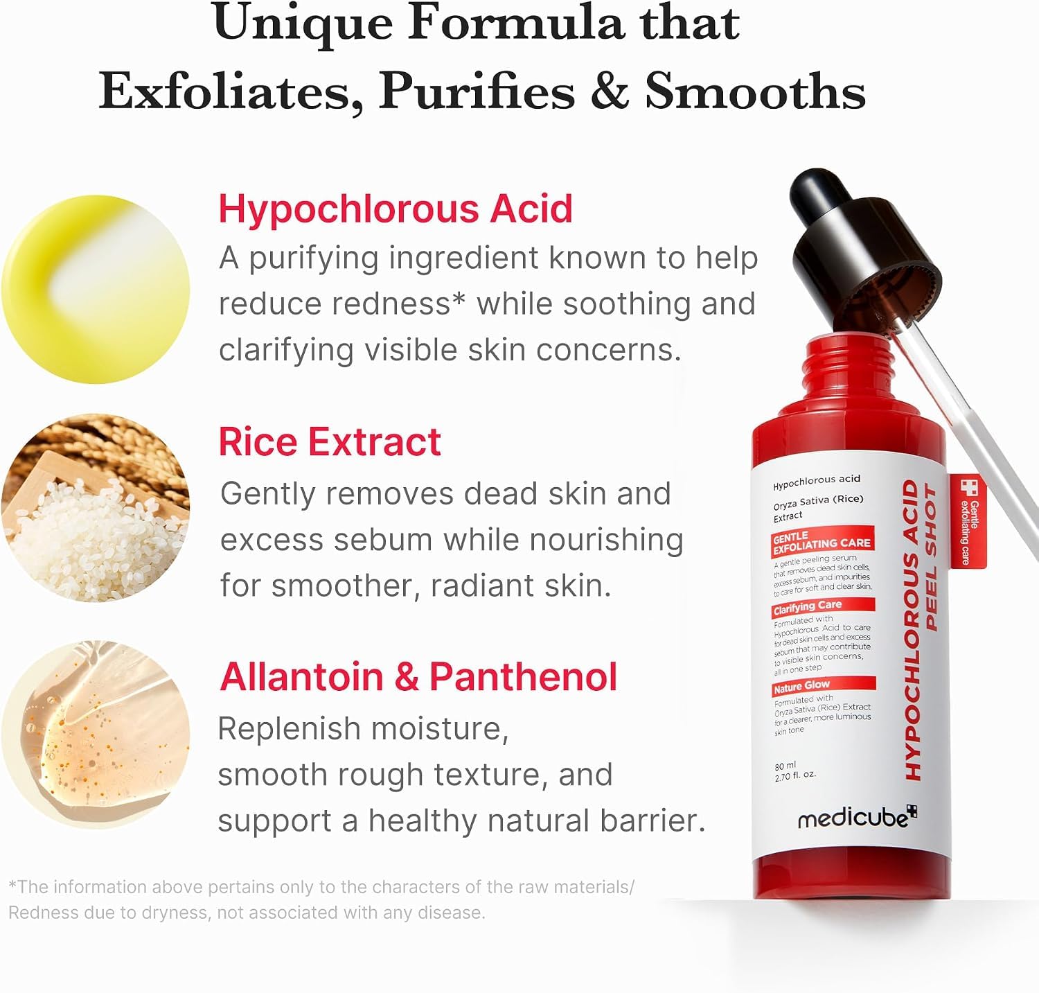 Medicube Red peel shot acide hypochloreux exfoliant