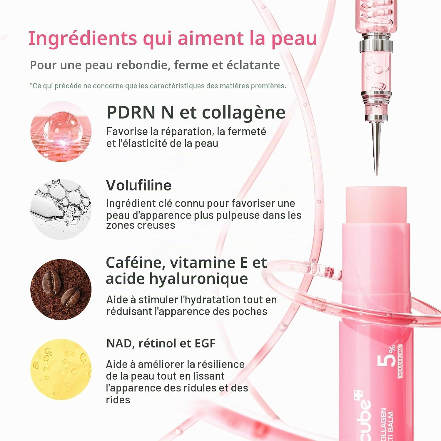 Medicube PDRN Pink Stick Baume Volume Collagène Visage