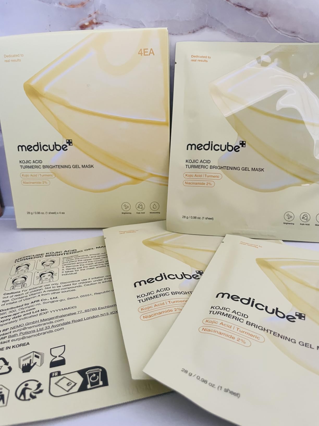 Medicube Kojic Acid masque gel jelly curcuma 4 pcs sans parfum
