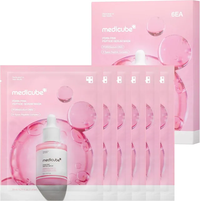 Medicube PDRN Pink Peptide masque tissu éclat 6x23ml