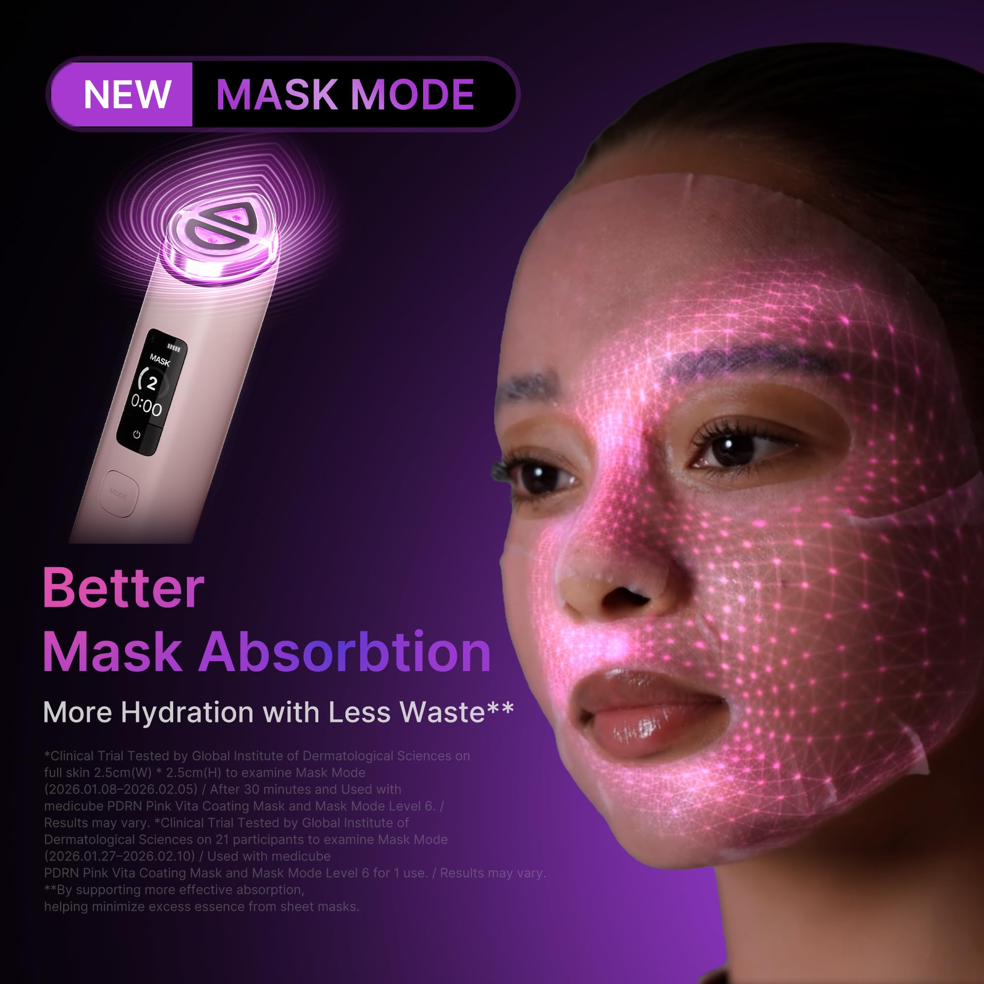 Medicube AGE-R Booster Pro X2 appareil visage 7-en-1 rose éclat