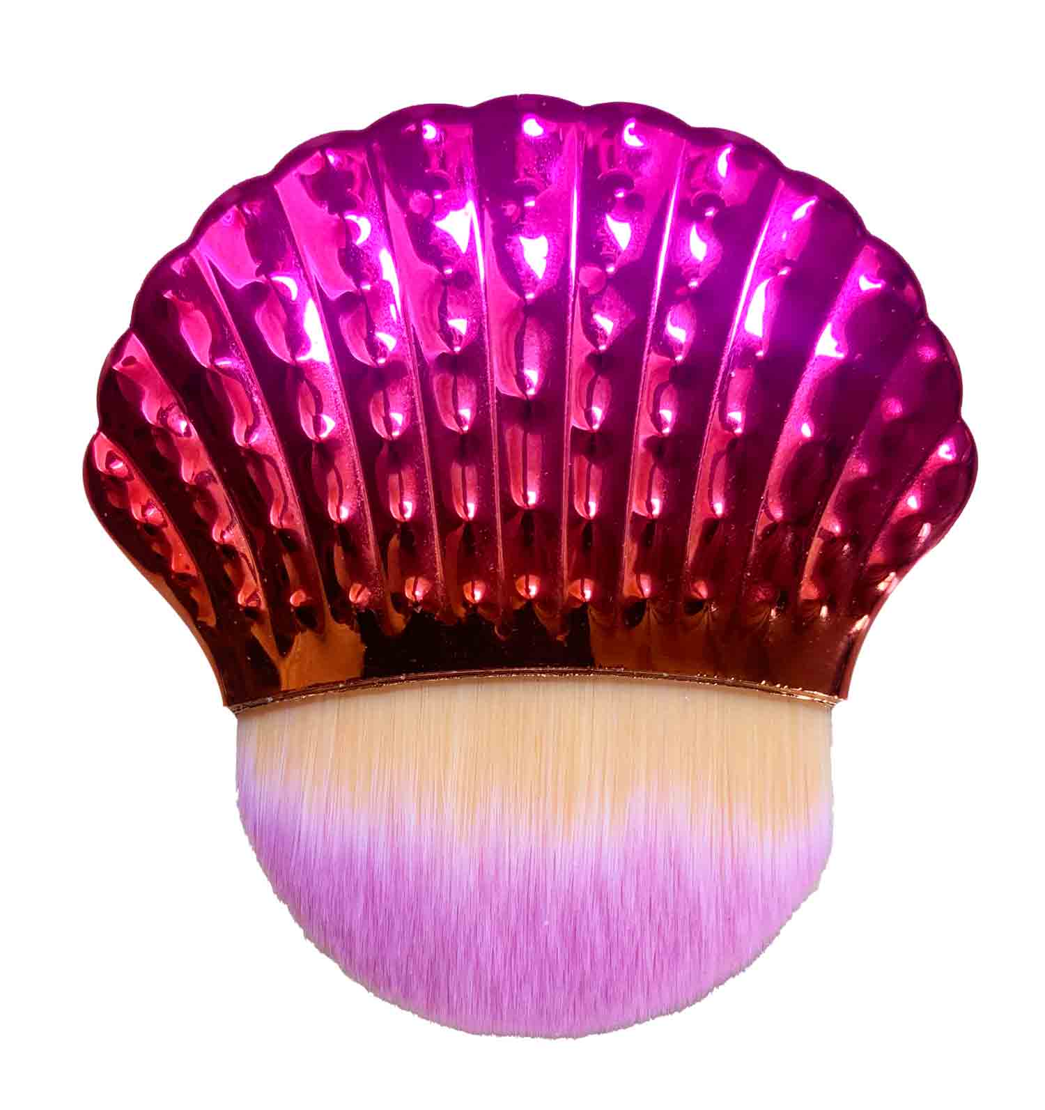 Mélusine Accessoires Pinceau Coquillage rose or blush et masque