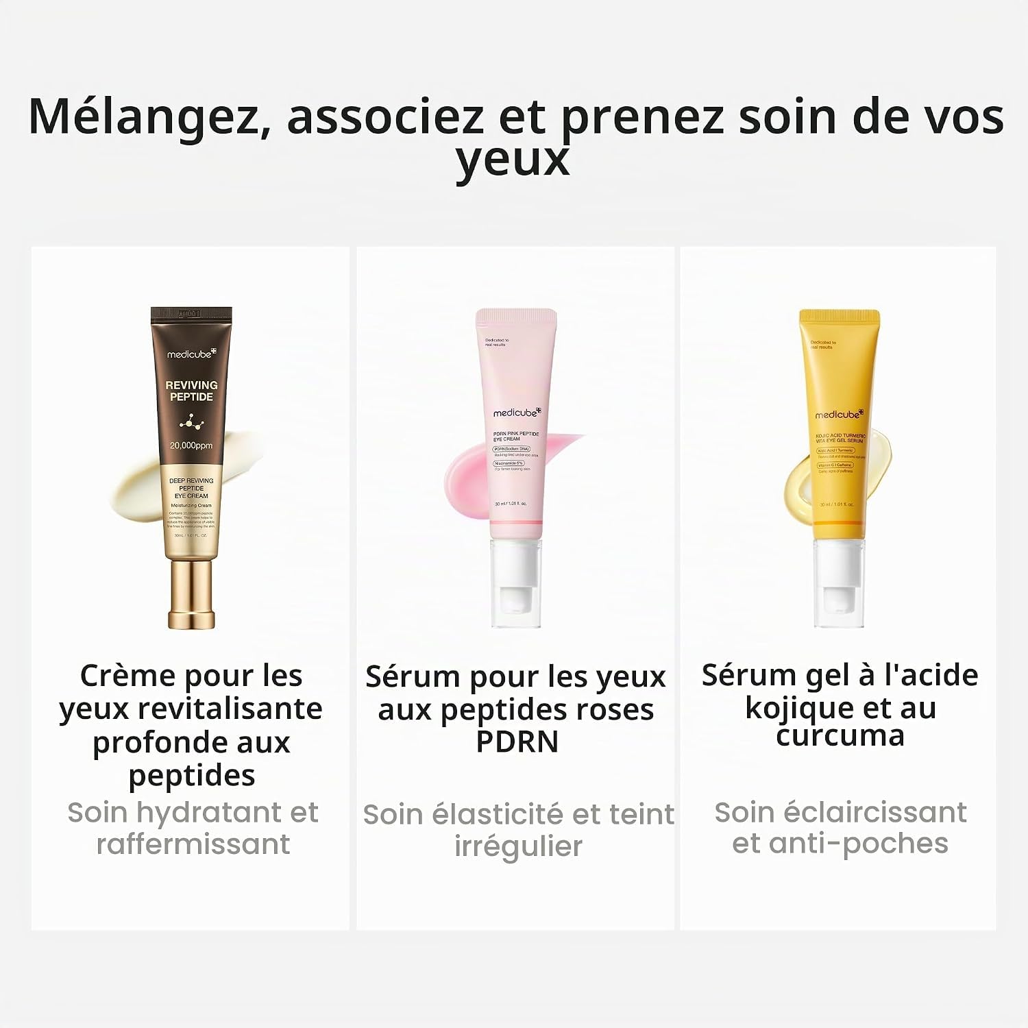 Medicube Kojic Acid gel yeux curcuma 30 ml éclat