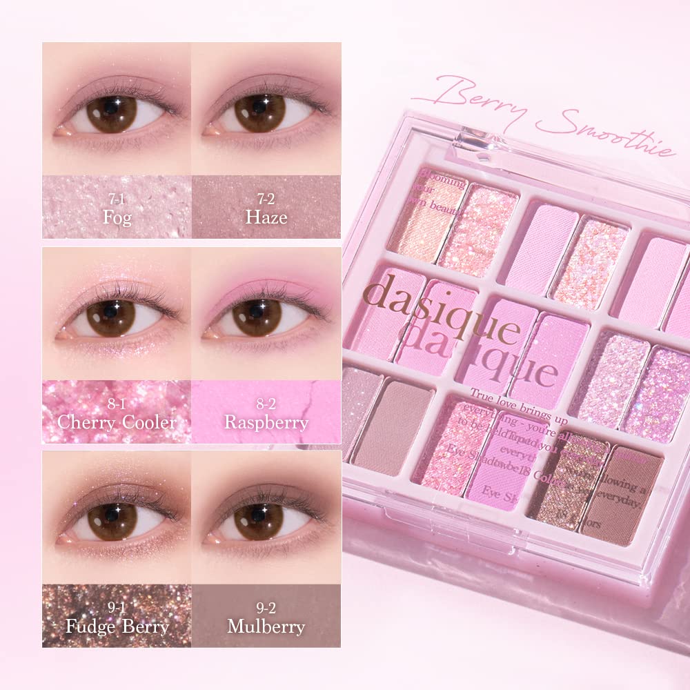Dasique Eye palette fards paupières 18 Berry Smoothie mat