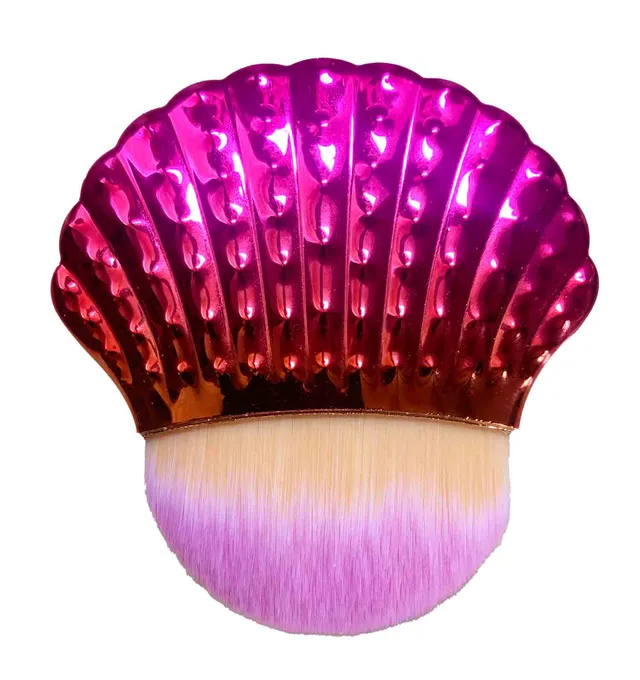 Mélusine Accessoires Pinceau Coquillage rose or blush et masque