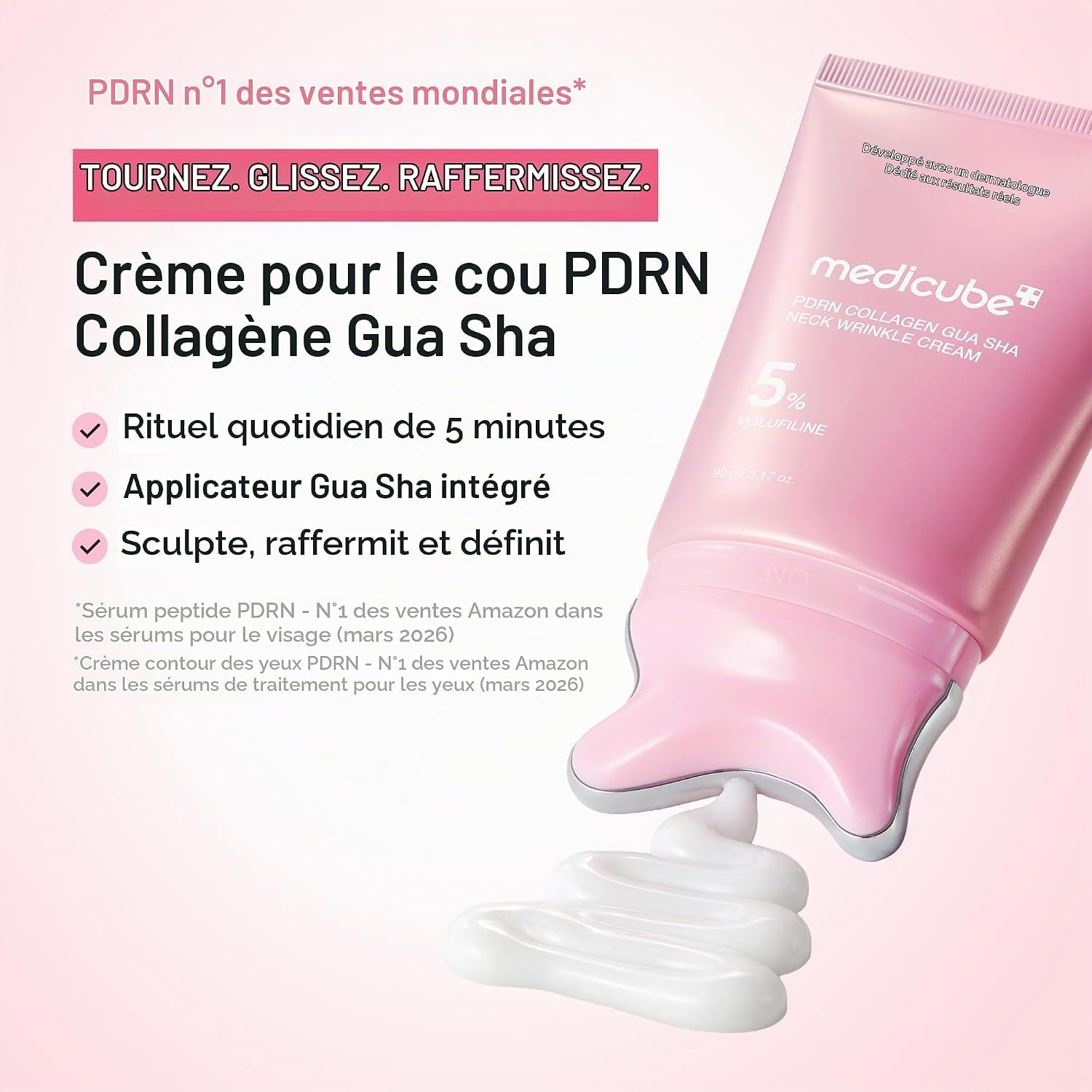 Medicube PDRN Pink crème cou collagène Guasha 90 g fermeté