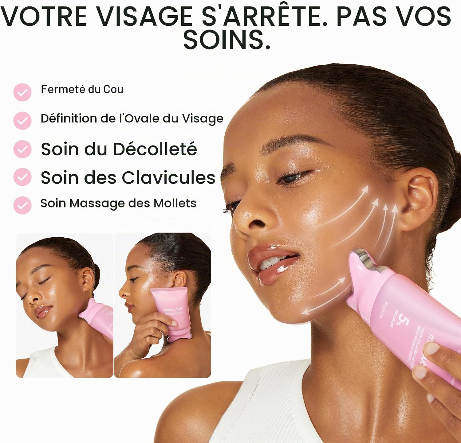 Medicube PDRN Pink crème cou collagène Guasha 90 g fermeté