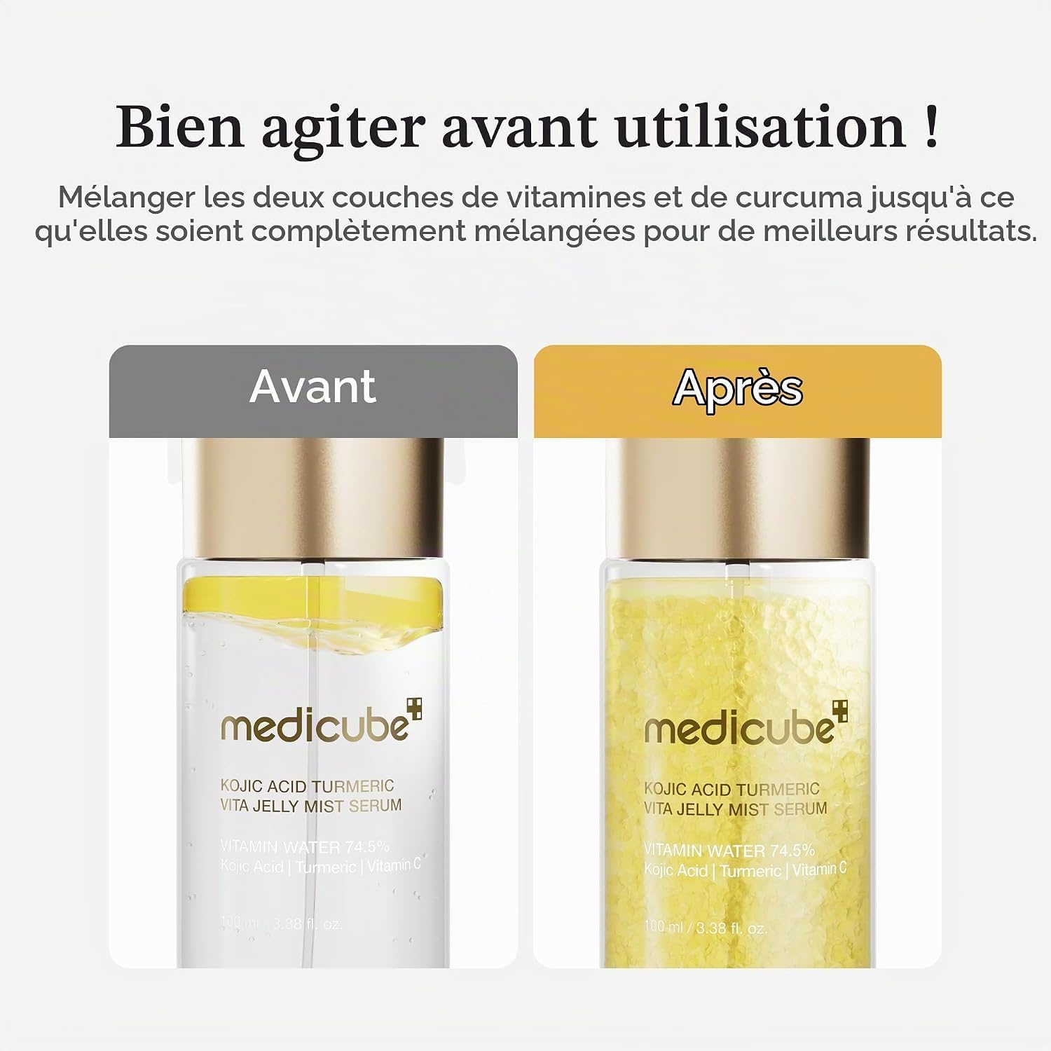 Medicube Kojic Acid Jelly Mist Sérum 100 ml curcuma éclat