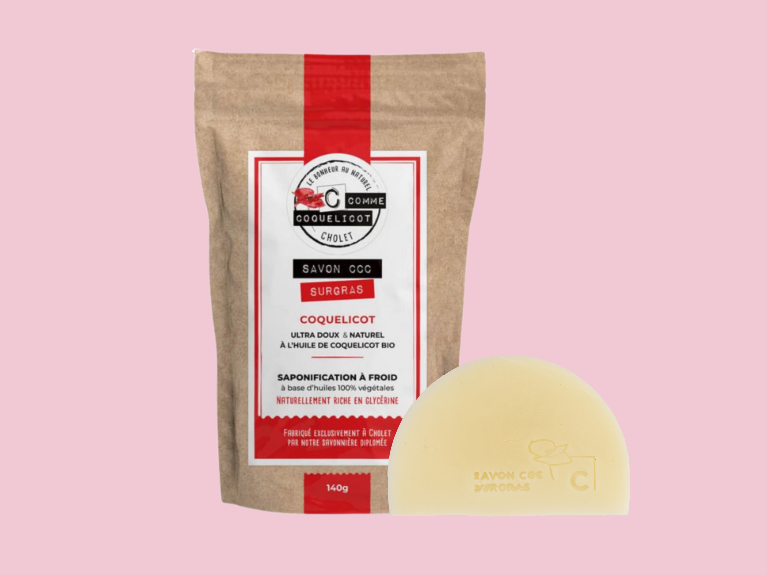 C Comme Coquelicot Coffrets 100% Cholet 2 produits coffret savon mouchoir