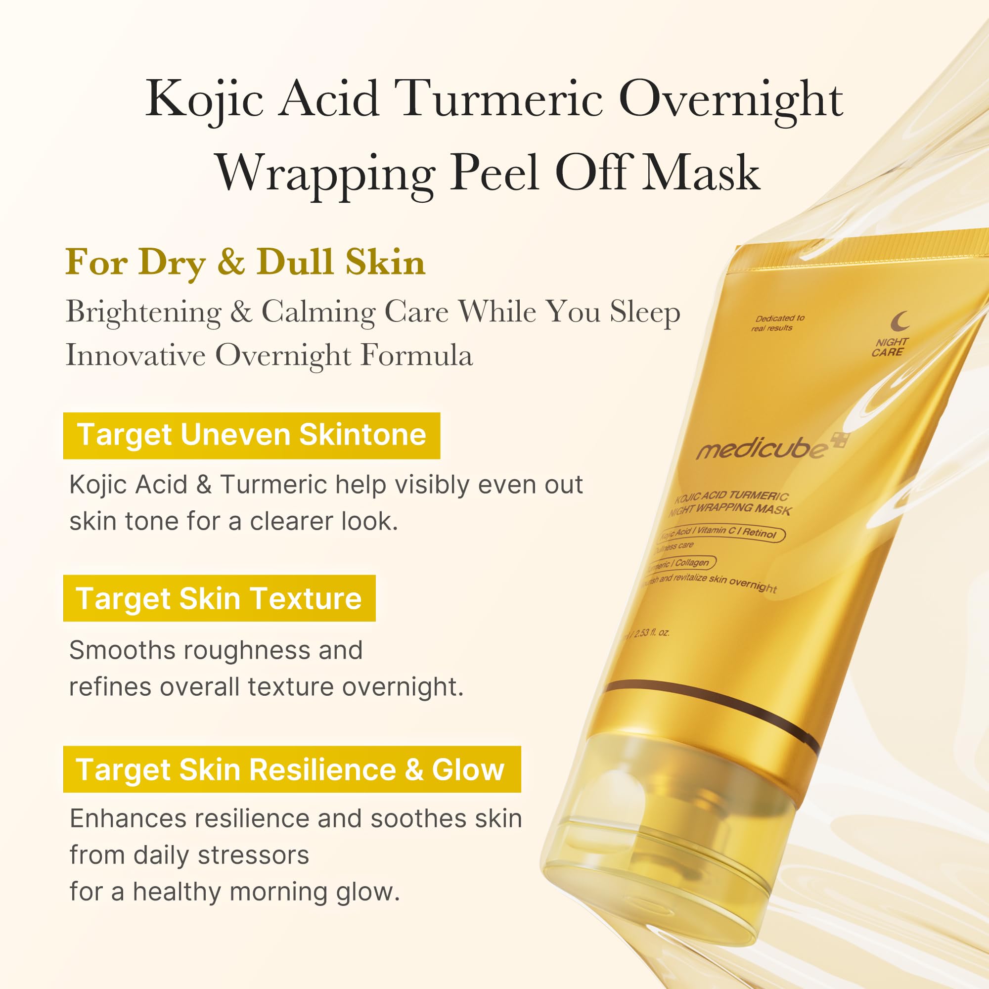 Medicube Kojic Acid masque de nuit 75 ml curcuma éclat