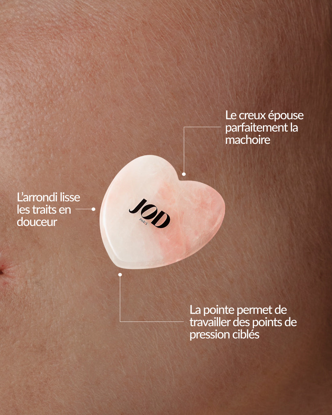 JOD Soins Experts Cœur de Pierre Gua Sha Quartz Rose