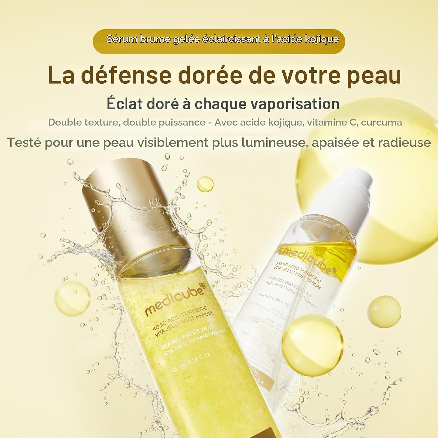 Medicube Kojic Acid Jelly Mist Sérum 100 ml curcuma éclat