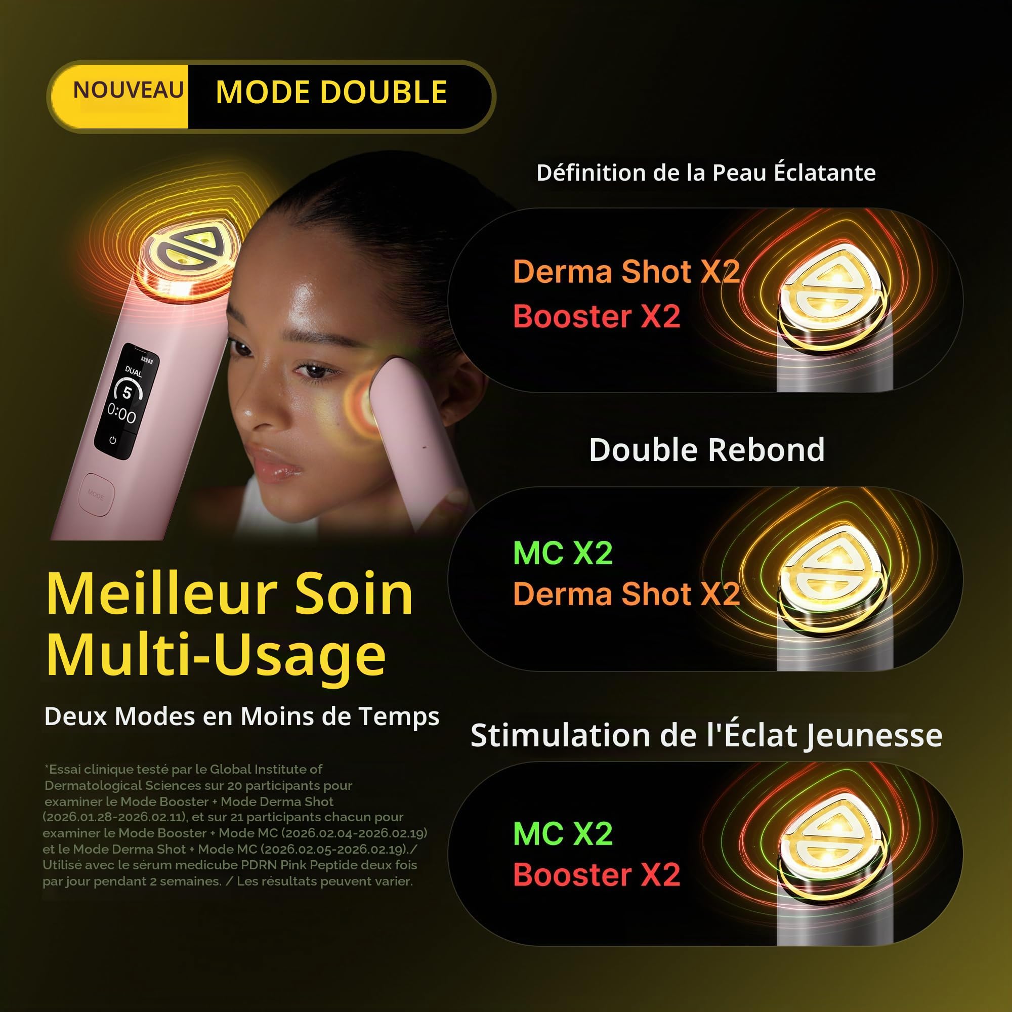 Medicube AGE-R Booster Pro X2 appareil visage 7-en-1 rose éclat