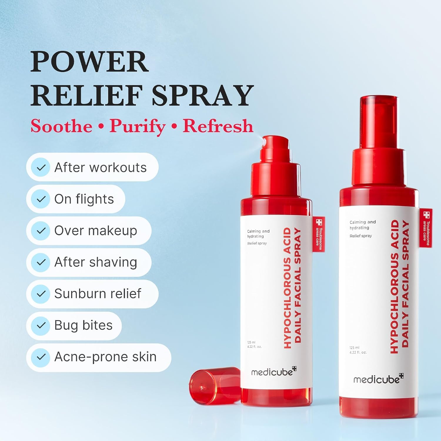 Medicube Red spray visage acide hypochloreux 125 ml apaisant