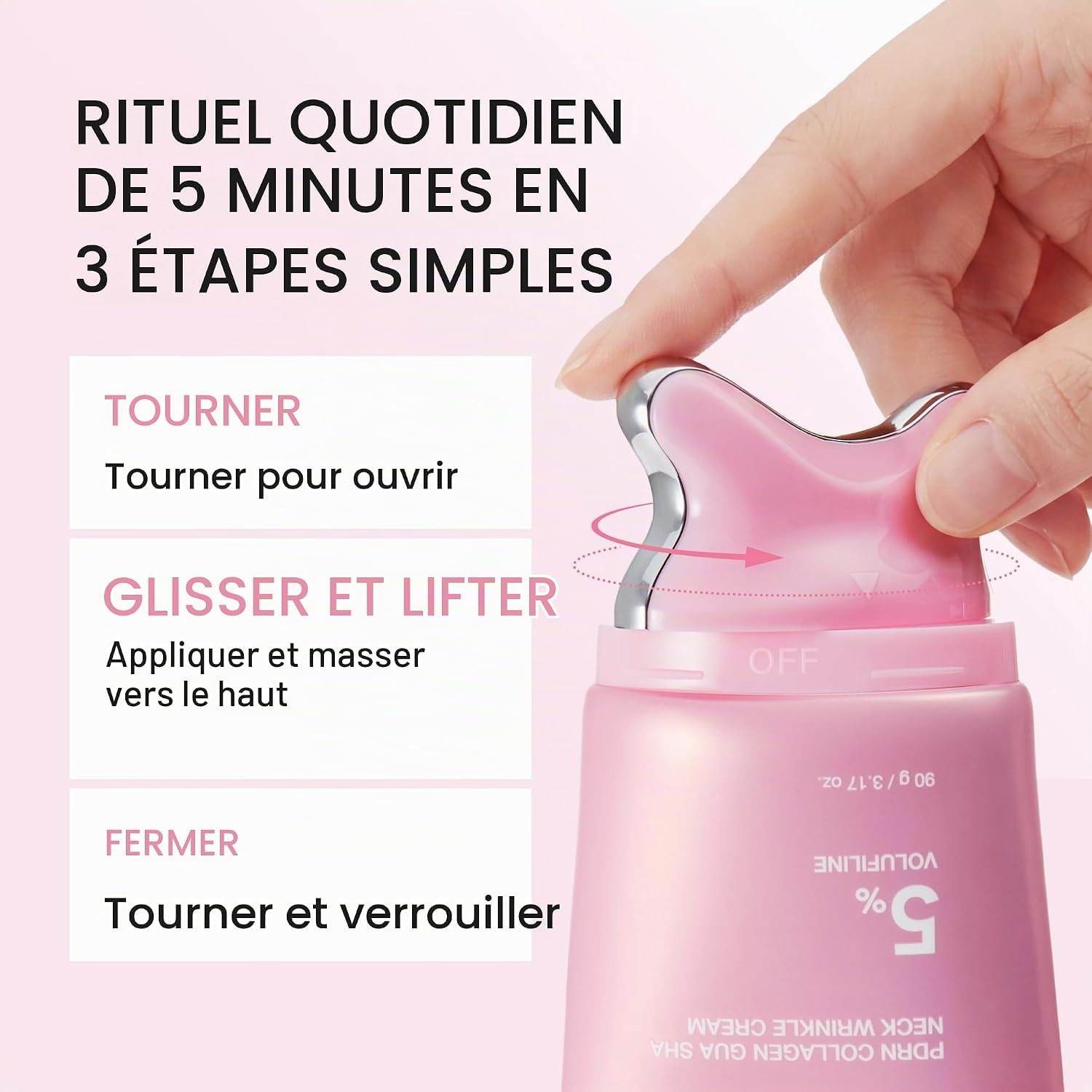Medicube PDRN Pink crème cou collagène Guasha 90 g fermeté