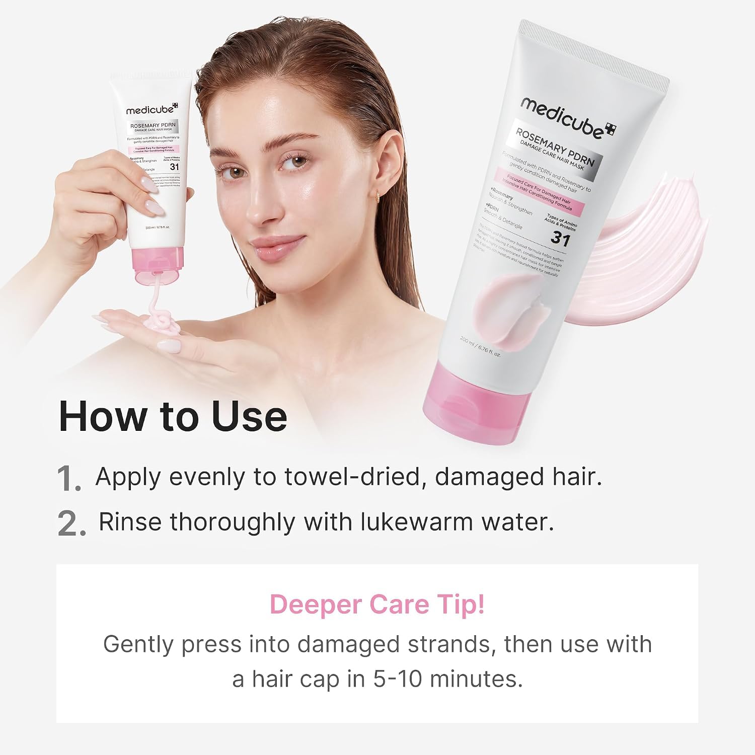 Medicube PDRN Pink Masque Capillaire Romarin PDRN 200ml