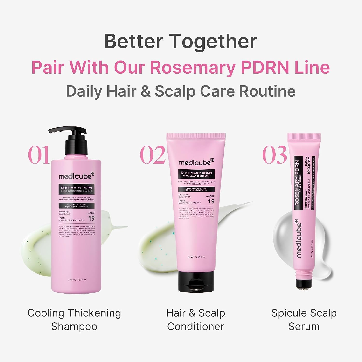 Medicube PDRN Pink shampooing romarin PDRN 400 ml force