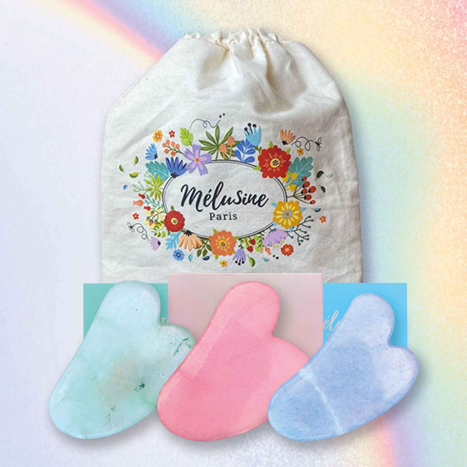 Mélusine Coffrets cadeaux 3 gua sha visage lithothérapie