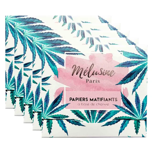 Mélusine Maquillage Lot 5 Papiers Matifiant chanvre teint mat