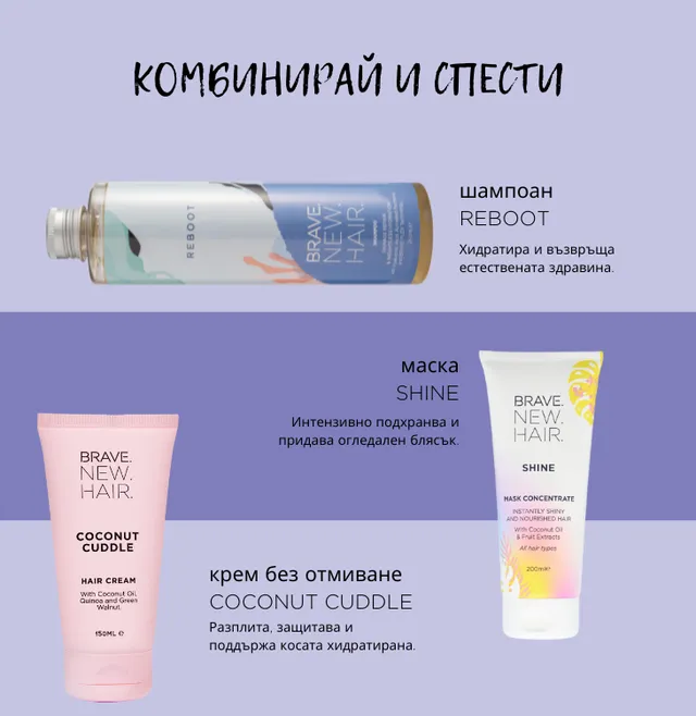 Brave New Hair SET coffret cheveux hydratant 3 soins