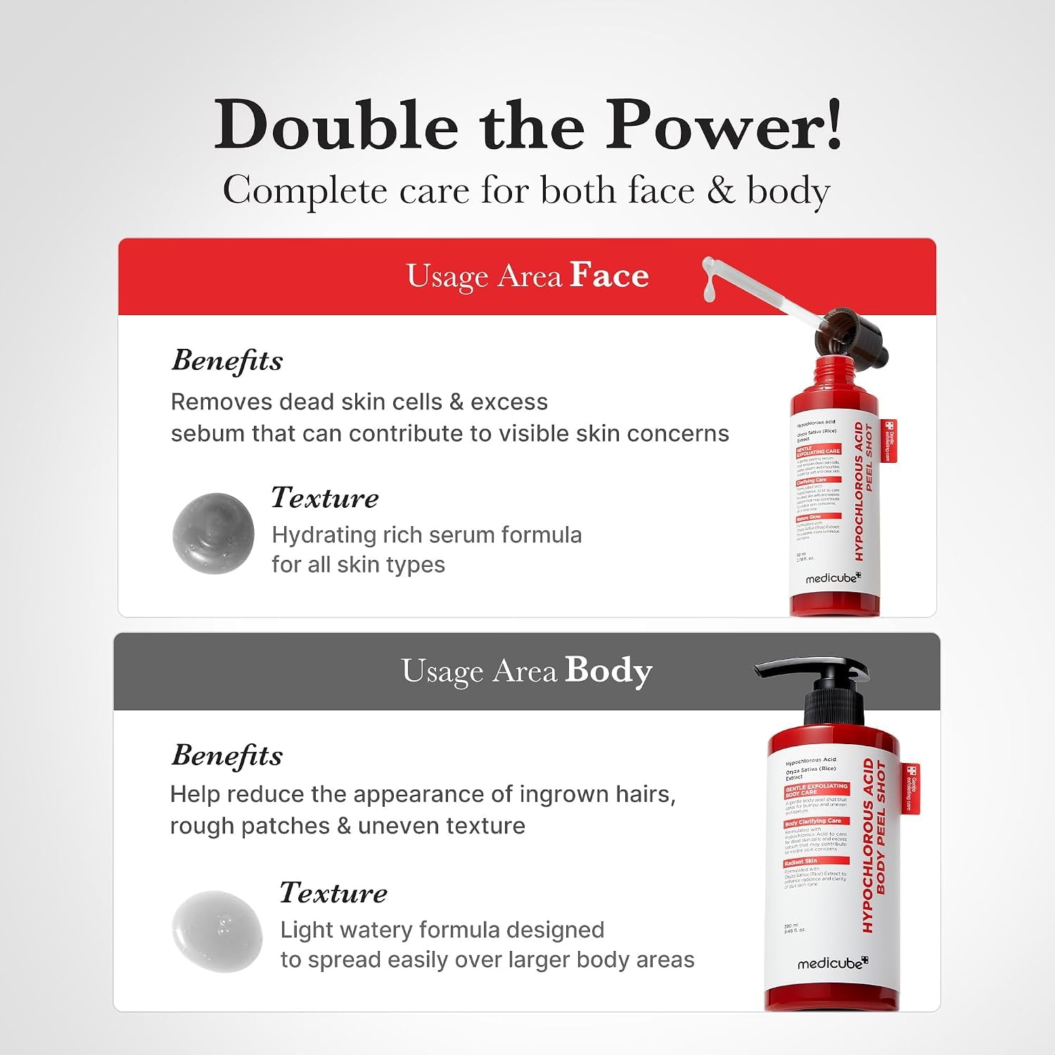 Medicube Red peel shot acide hypochloreux exfoliant