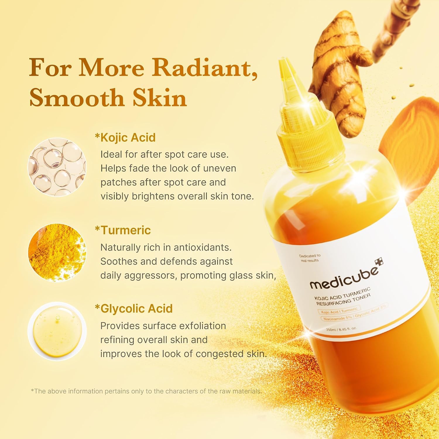 Medicube Kojic Acid tonique visage corps curcuma éclat
