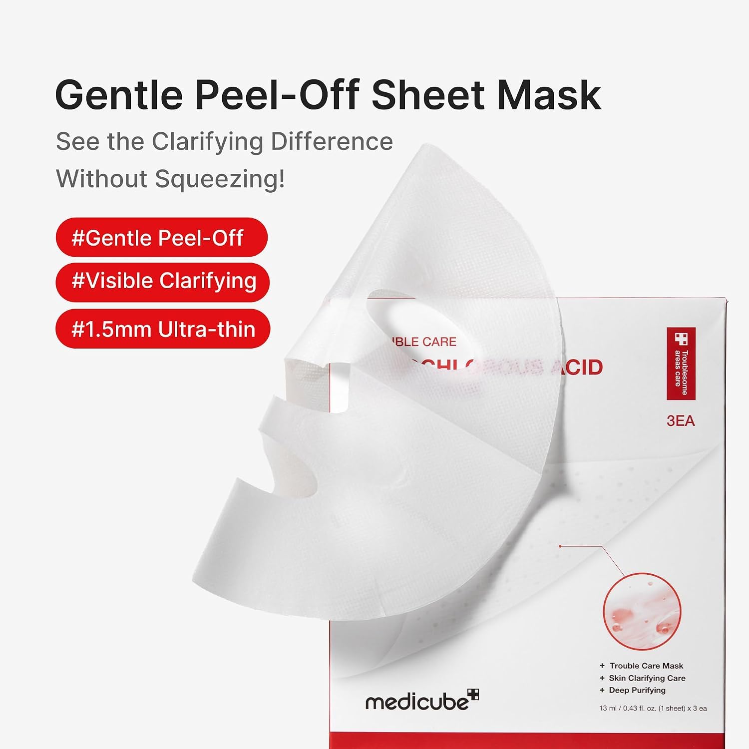 Medicube Red masque tissu Peel-Off hypochloreux x3 purifiant