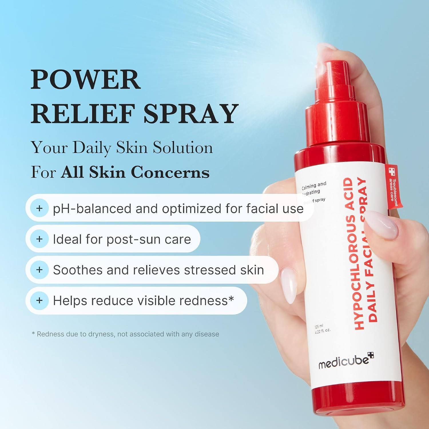 Medicube Red spray visage acide hypochloreux 125 ml apaisant