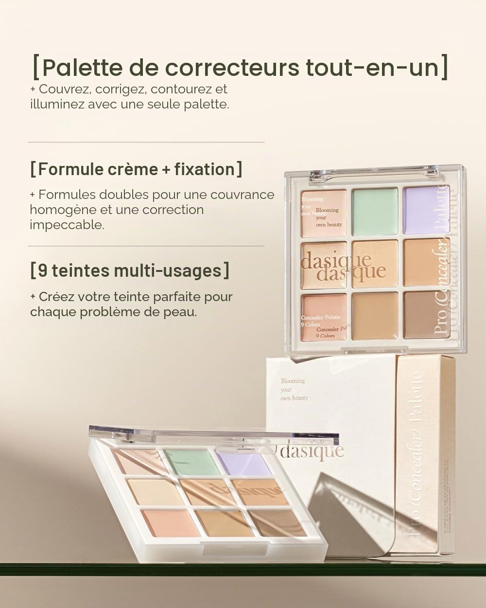 Dasique Base Pro Concealer Palette 01 correcteur 3 teintes