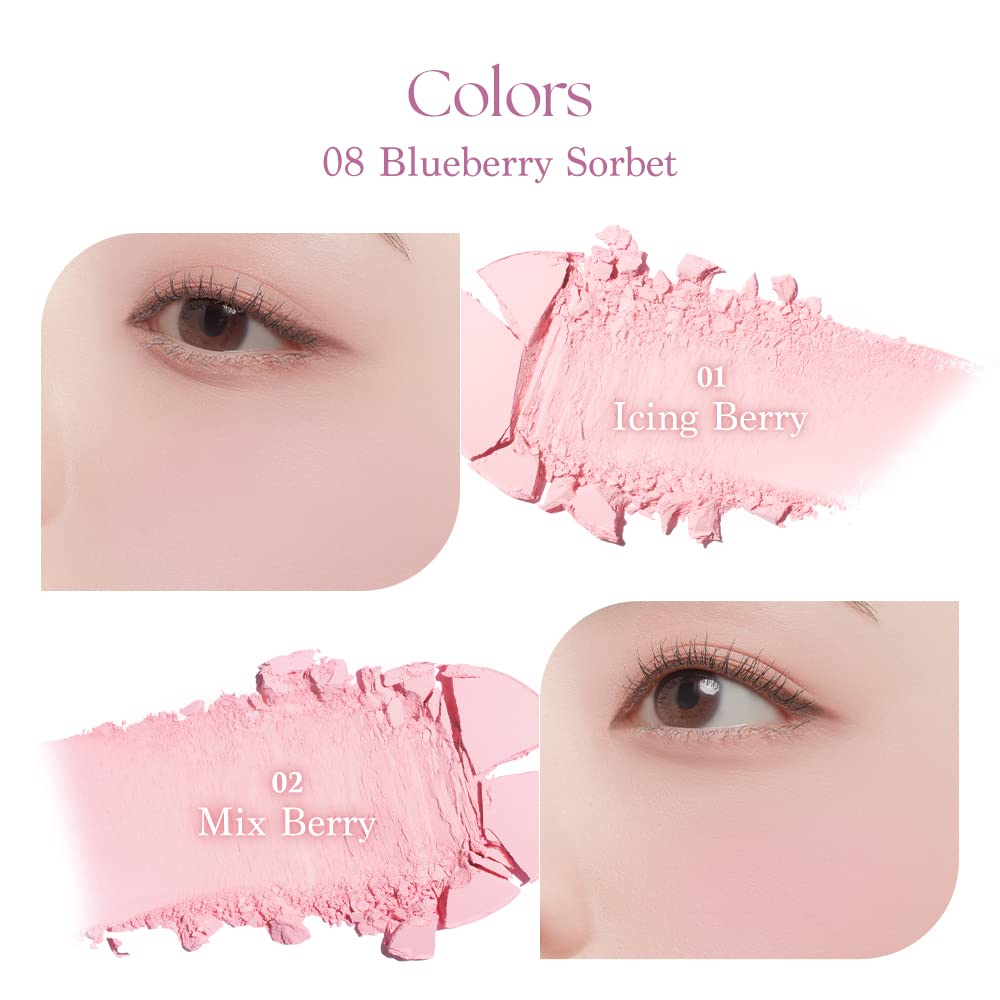 Dasique Mood Cheek 08 Bleuberry Sorbet blush poudre palette rosé