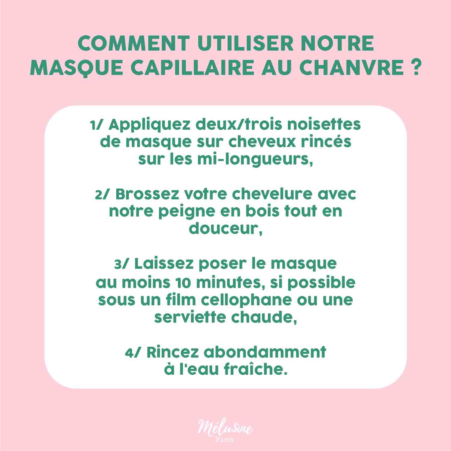 Mélusine Soins cheveux Masque Cheveux au Chanvre masque sans silicone