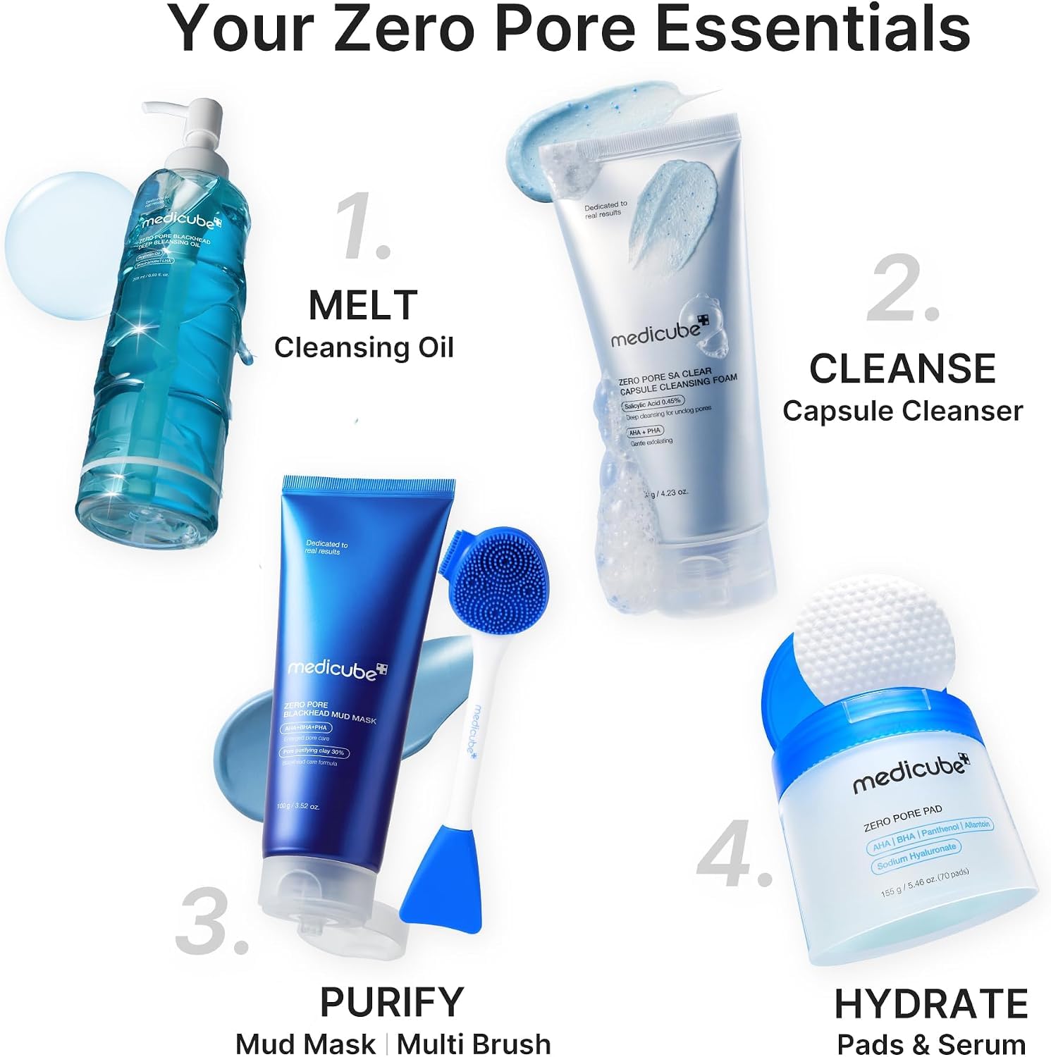 MEDICUBE Zero Pore Masque Argile Points Noirs Pores 100ml Sébum