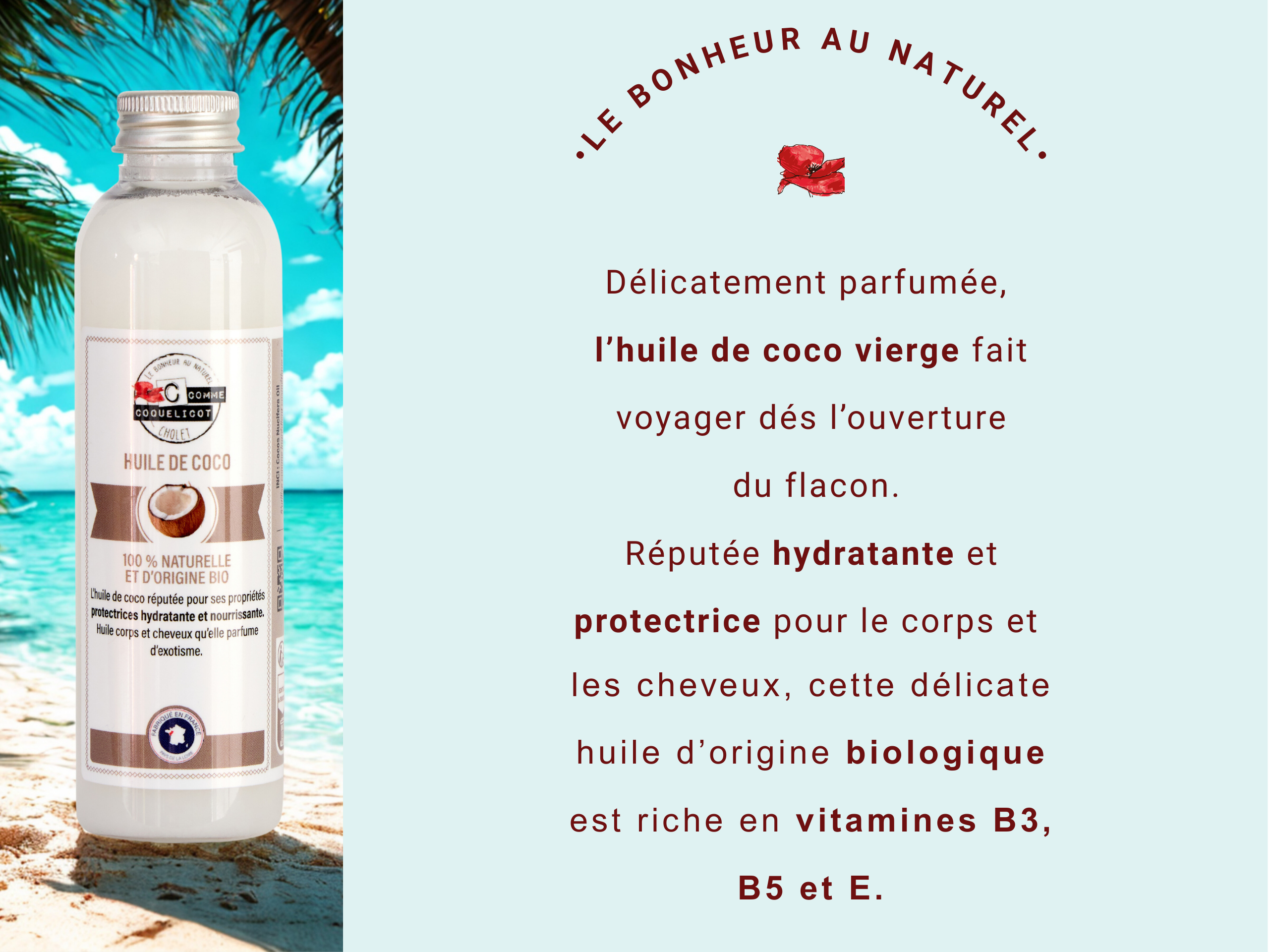 C Comme Coquelicot Huiles Coco huile corps 150 ml hydratante