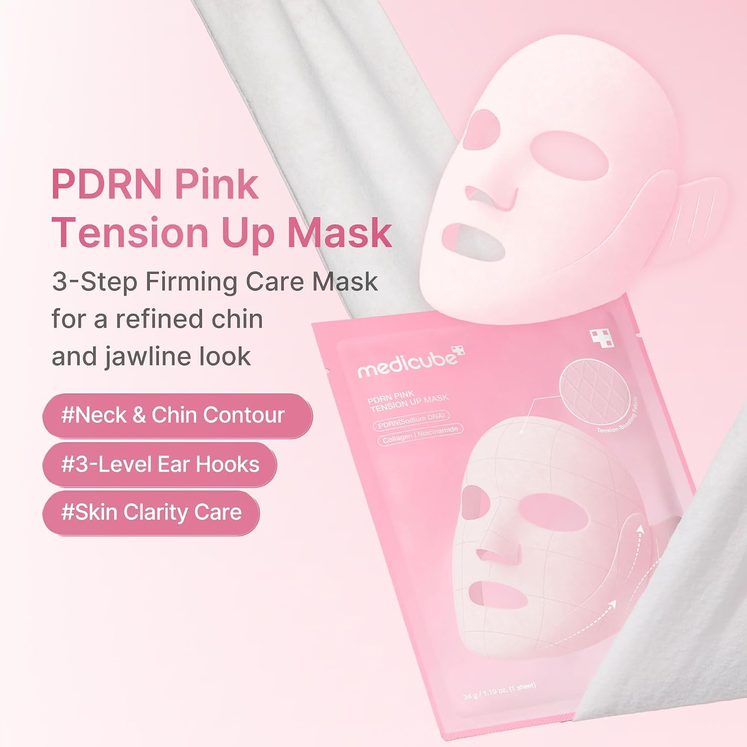 Medicube PDRN Pink masque tissu Tension Up x4 effet liftant