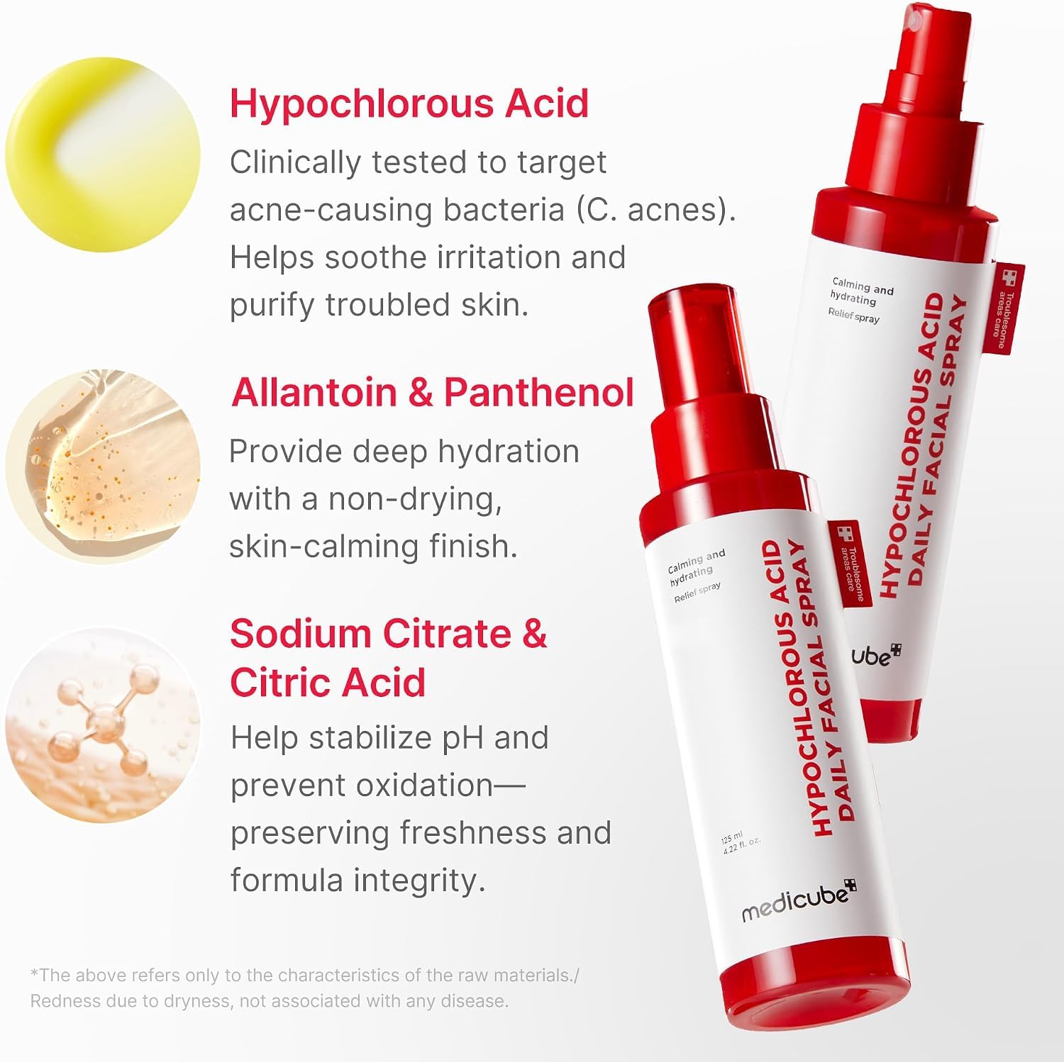 Medicube Red spray visage acide hypochloreux 125 ml apaisant