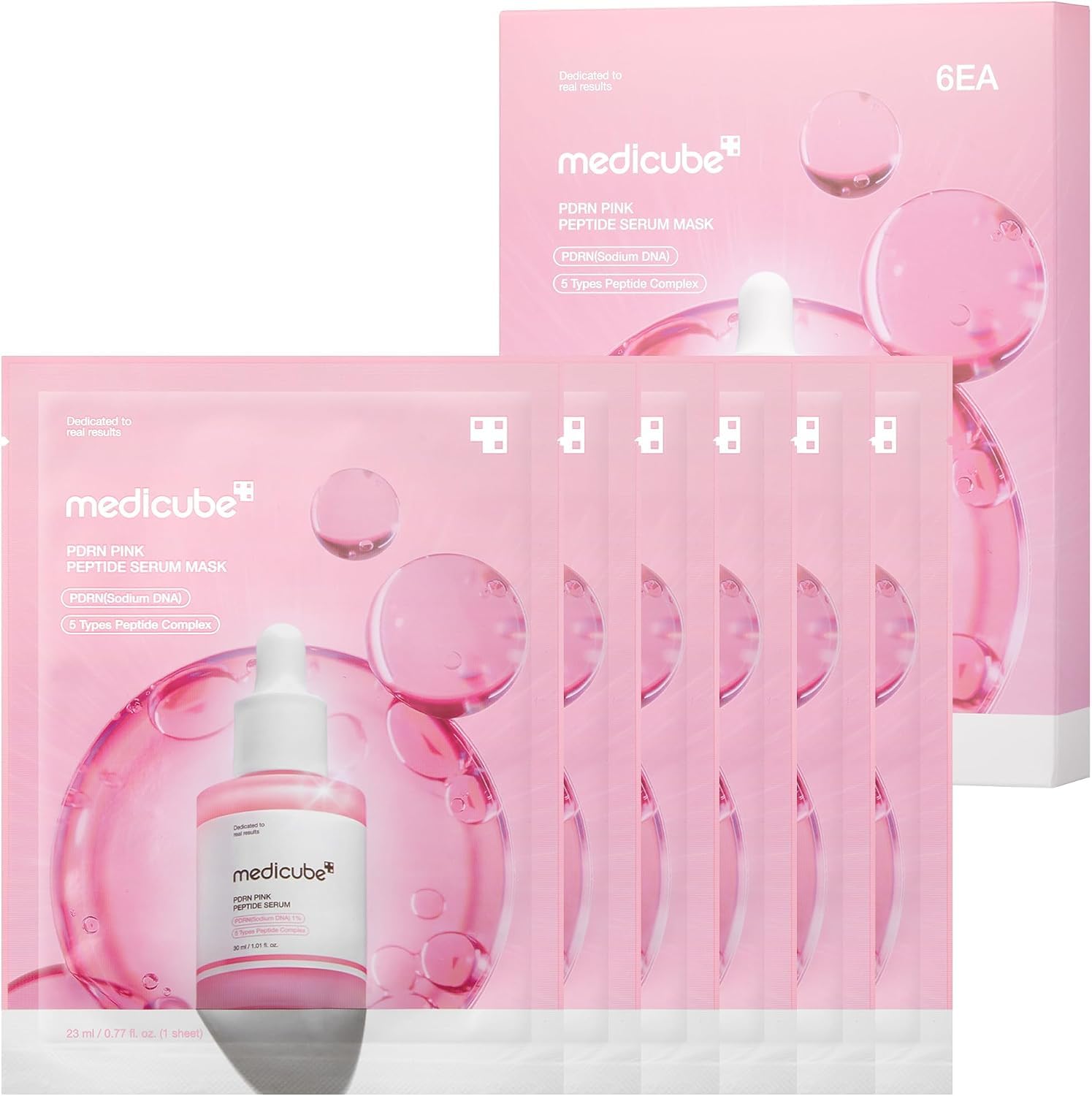 Medicube PDRN Pink Peptide masque tissu éclat 6x23ml