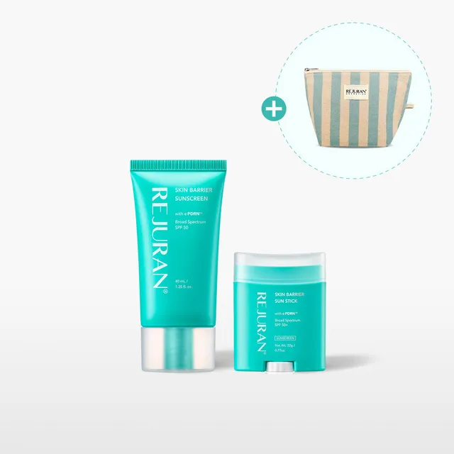Rejuran Skin Barrier Duo Set solaire visage SPF50 pochette