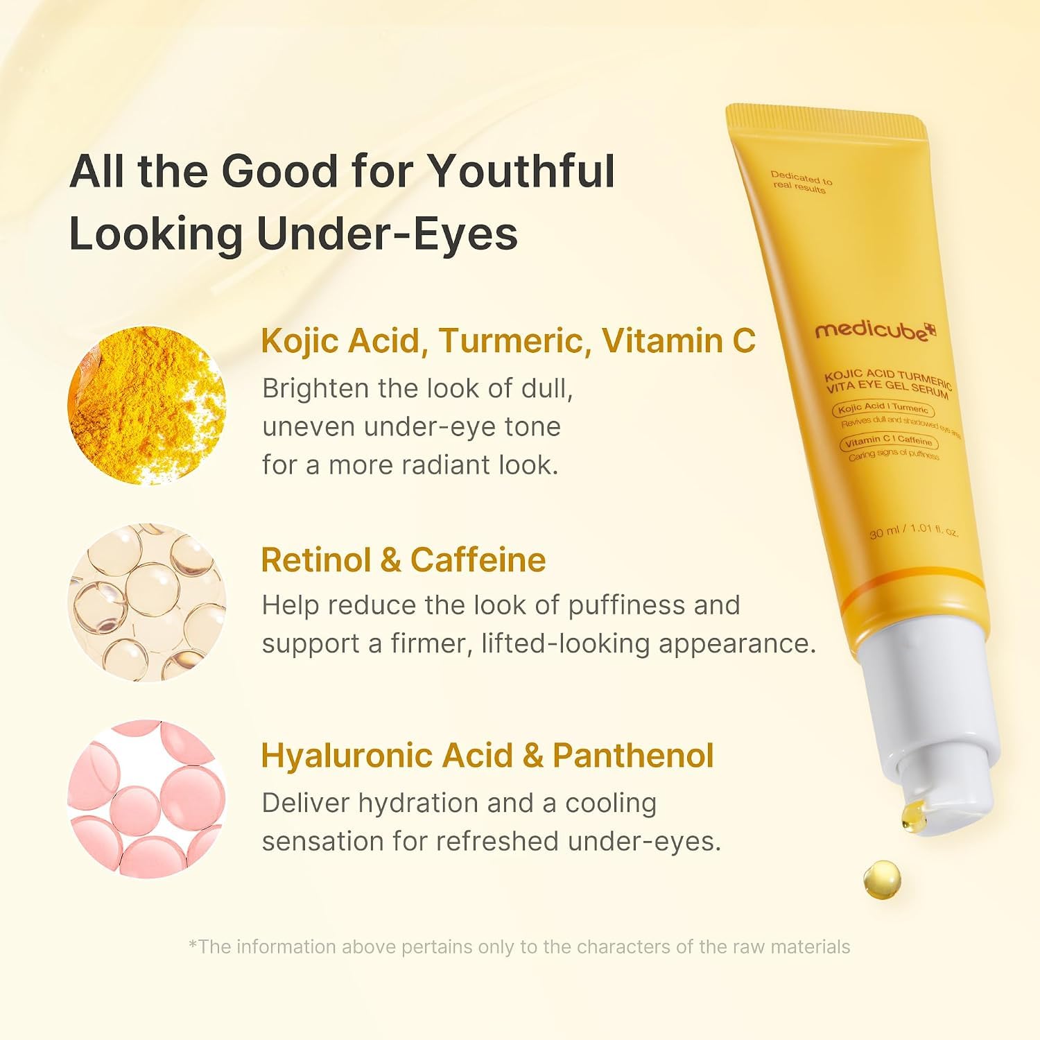 Medicube Kojic Acid gel yeux curcuma 30 ml éclat