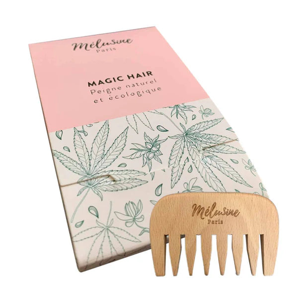 Mélusine Accessoires Peigne cheveux bouclés bois larges dents