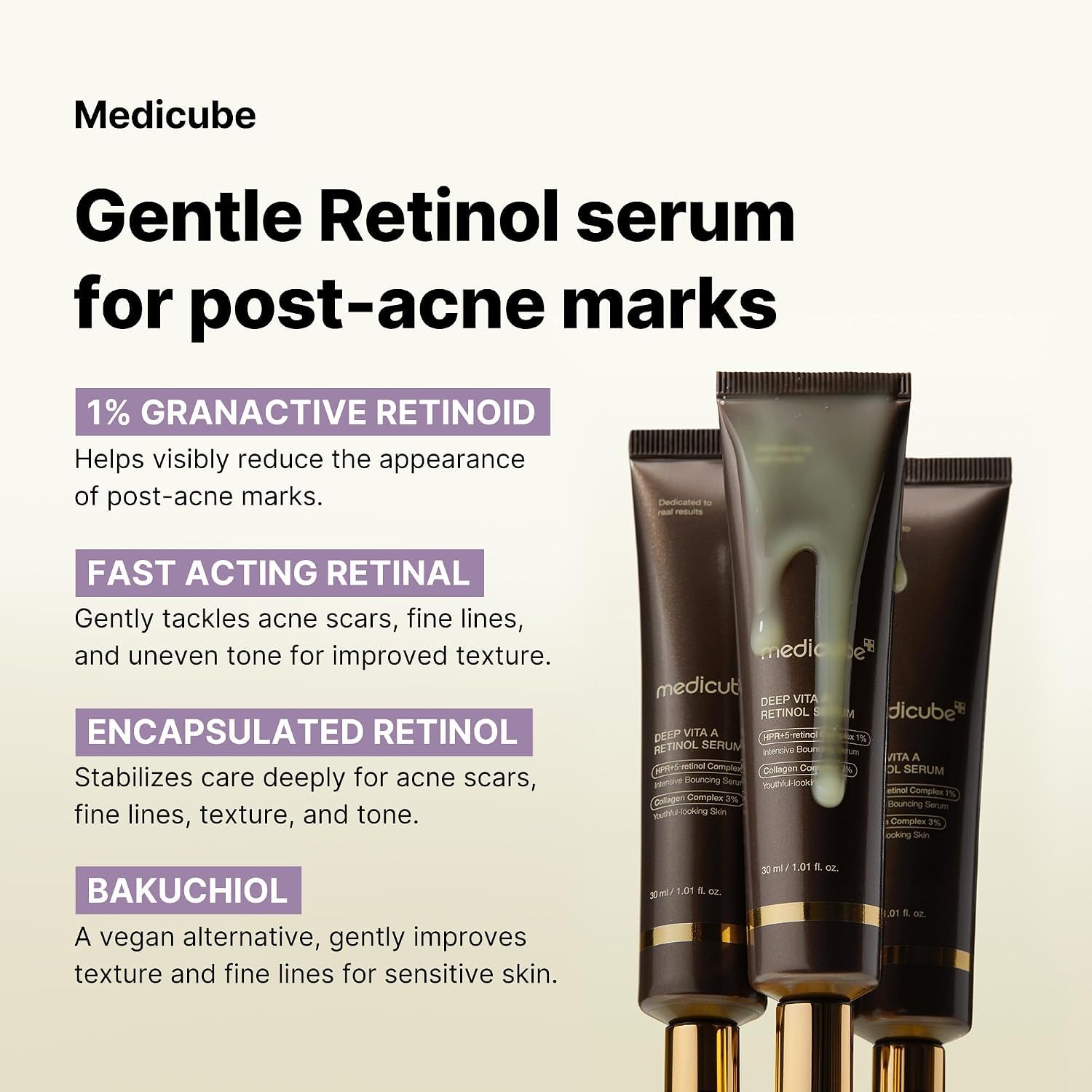 Medicube Deep Reviving sérum bakuchiol rétinol 30 ml anti-âge