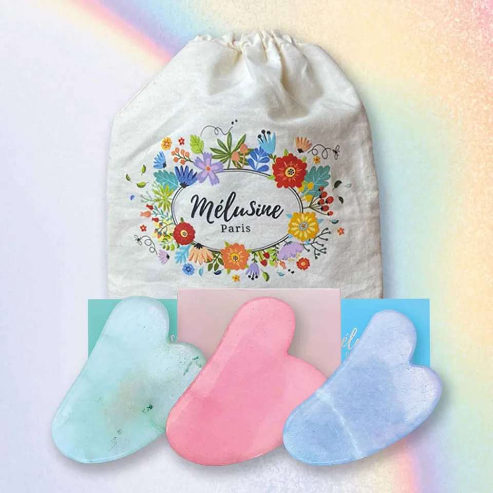 Mélusine Coffrets cadeaux 3 gua sha visage lithothérapie