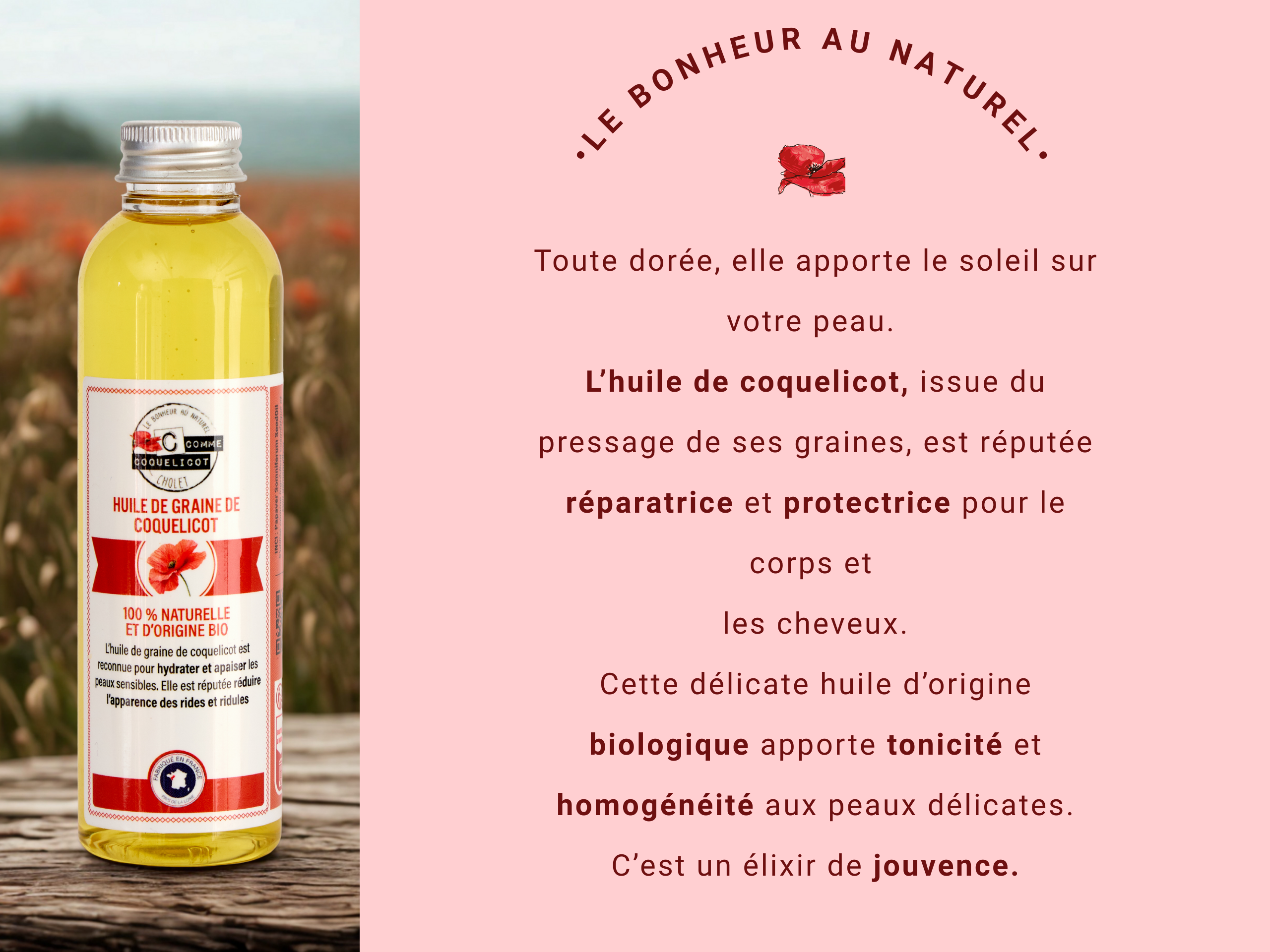 C Comme Coquelicot Huiles huile coquelicot 150 ml peau mature