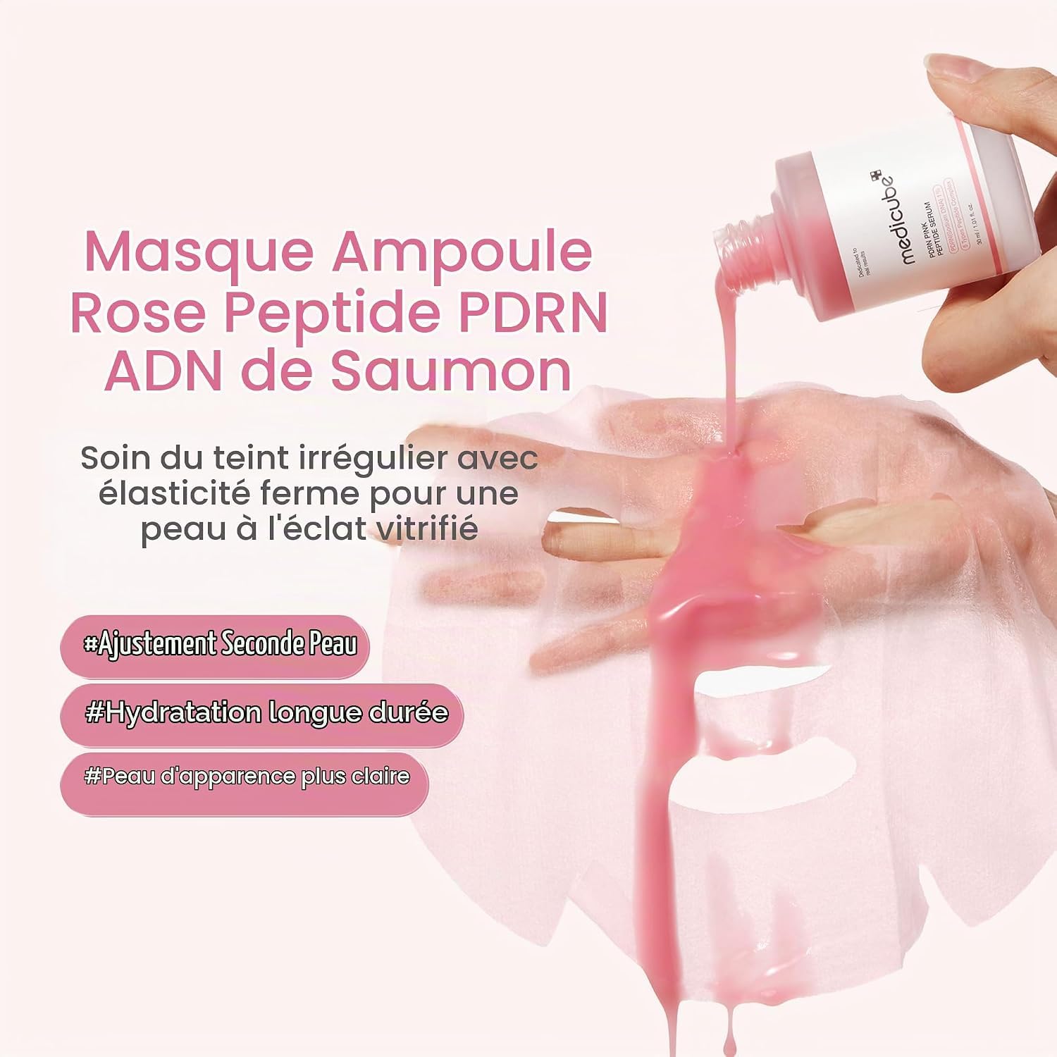Medicube PDRN Pink Peptide masque tissu éclat 6x23ml